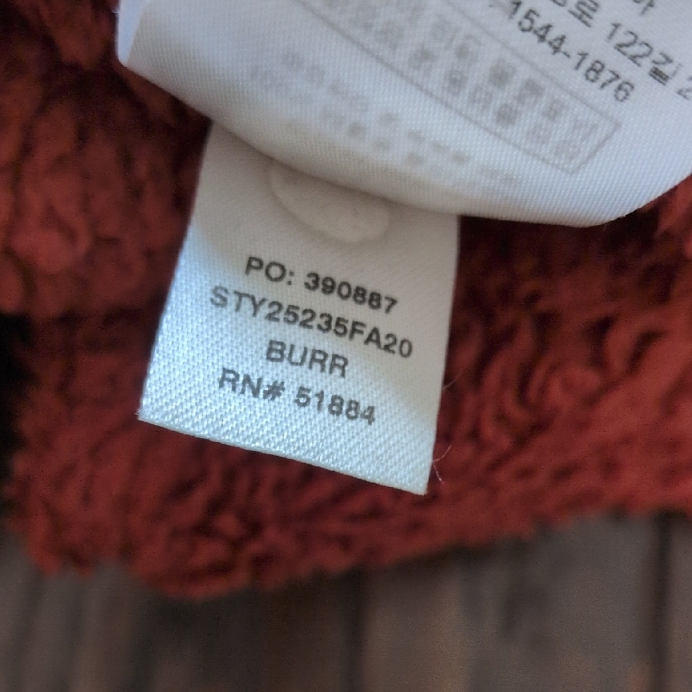 PATAGONIA I Los Gatos Burr Rust Orange Fleece Sherpa 1/4 Zip Pullover Top, L - Picture 11 of 13